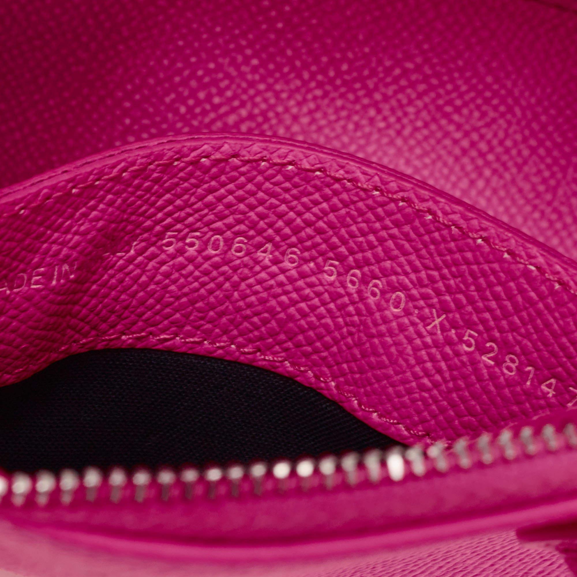 Balenciaga Neon Pink Leather XXS Ville Satchel In Good Condition In Dubai, Al Qouz 2