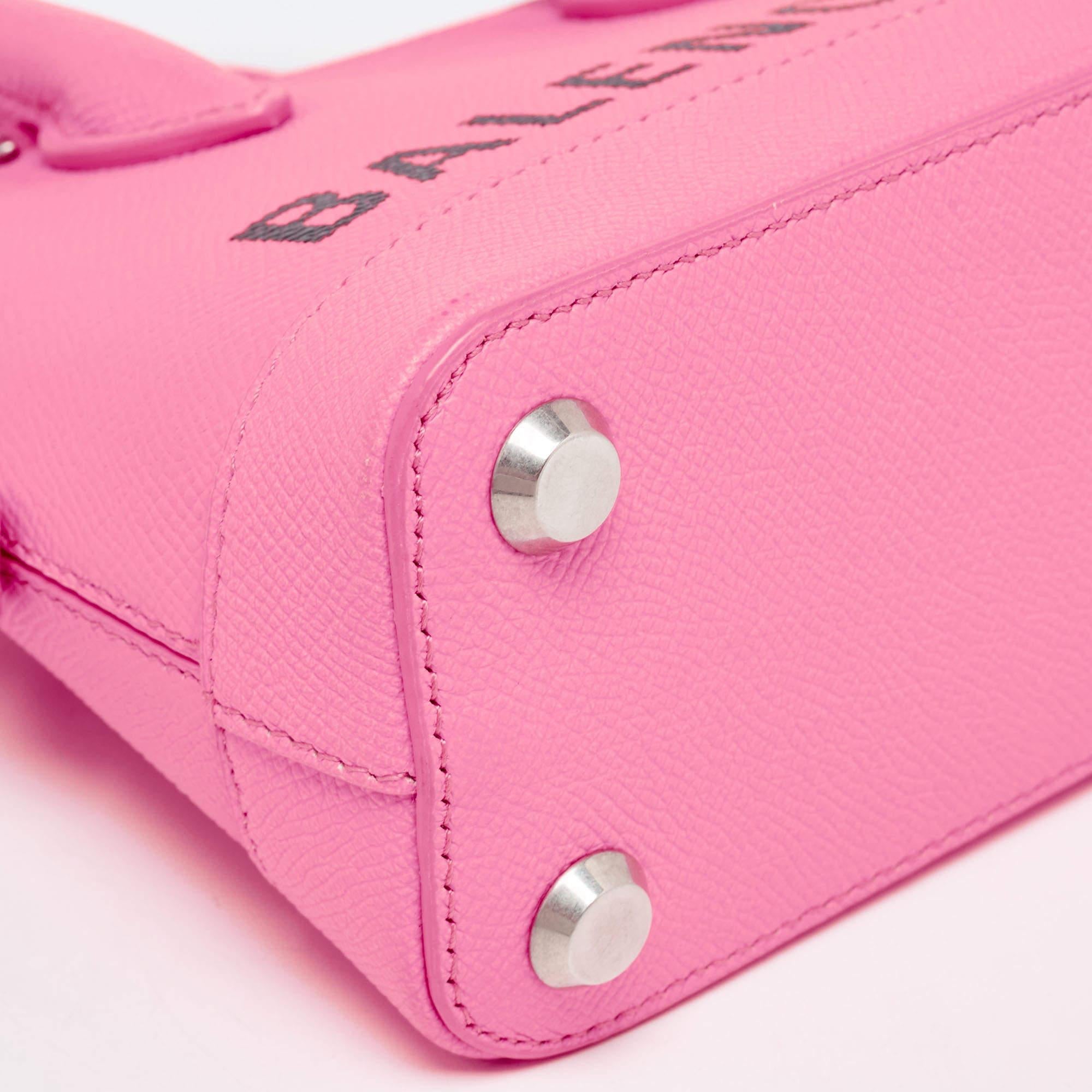 Balenciaga Neon Pink Leather XXS Ville Satchel 3