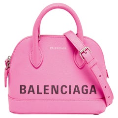 Balenciaga Neon Pink Leather XXS Ville Satchel