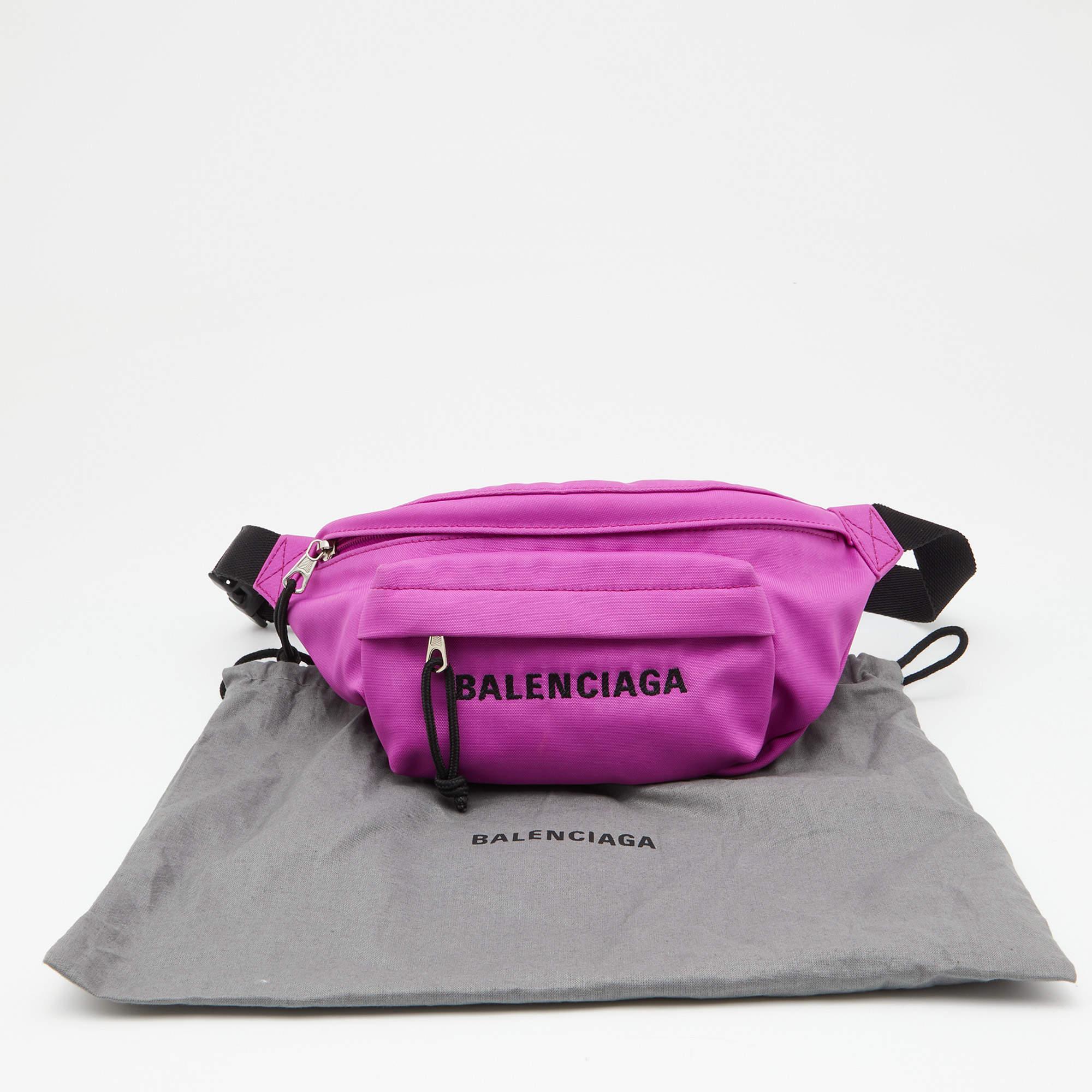 Balenciaga Neon Pink Nylon Everyday Belt Bag 7