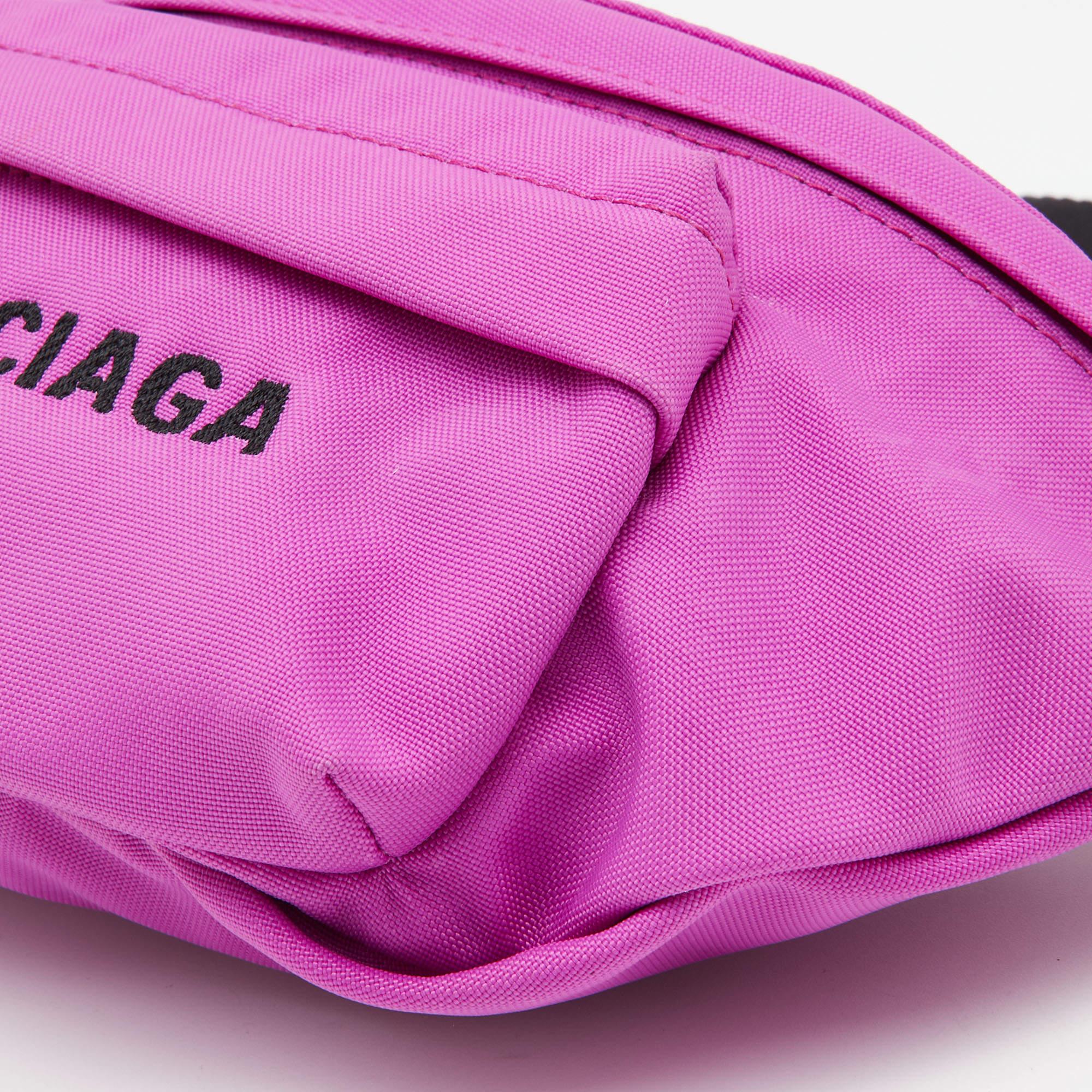 Balenciaga Neon Pink Nylon Everyday Belt Bag 3