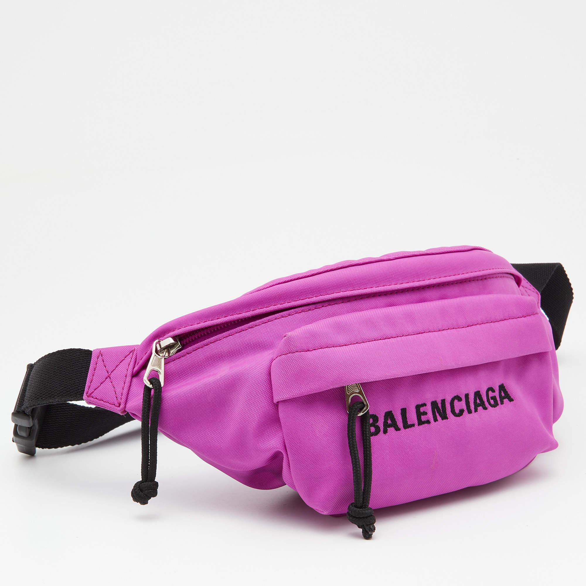 Balenciaga Neon Pink Nylon Everyday Belt Bag 4