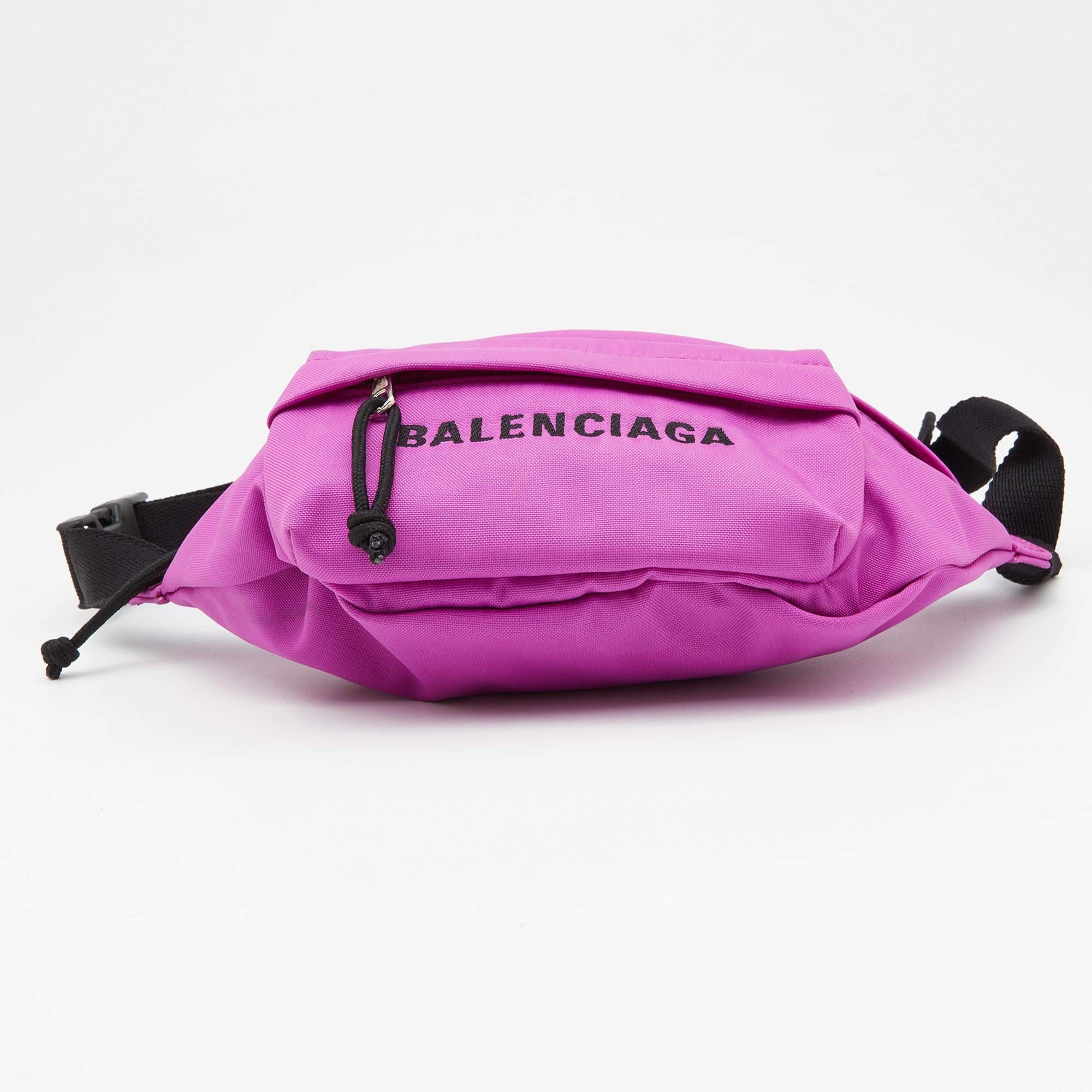 Balenciaga Neon Pink Nylon Everyday Belt Bag 5