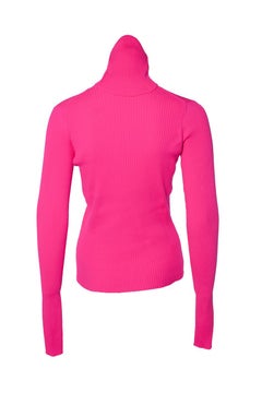 Balenciaga, Neonrosa Rollkragenpullover