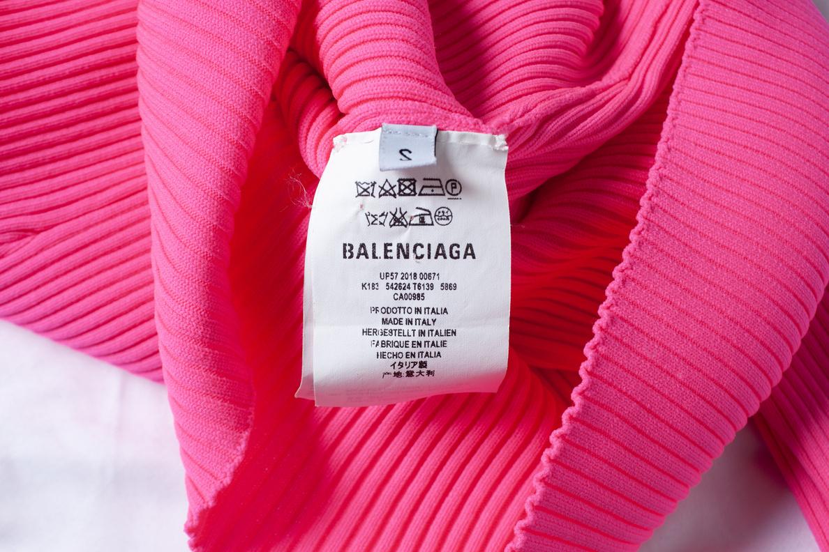 Balenciaga, Neon pink rib turtle neck For Sale 1