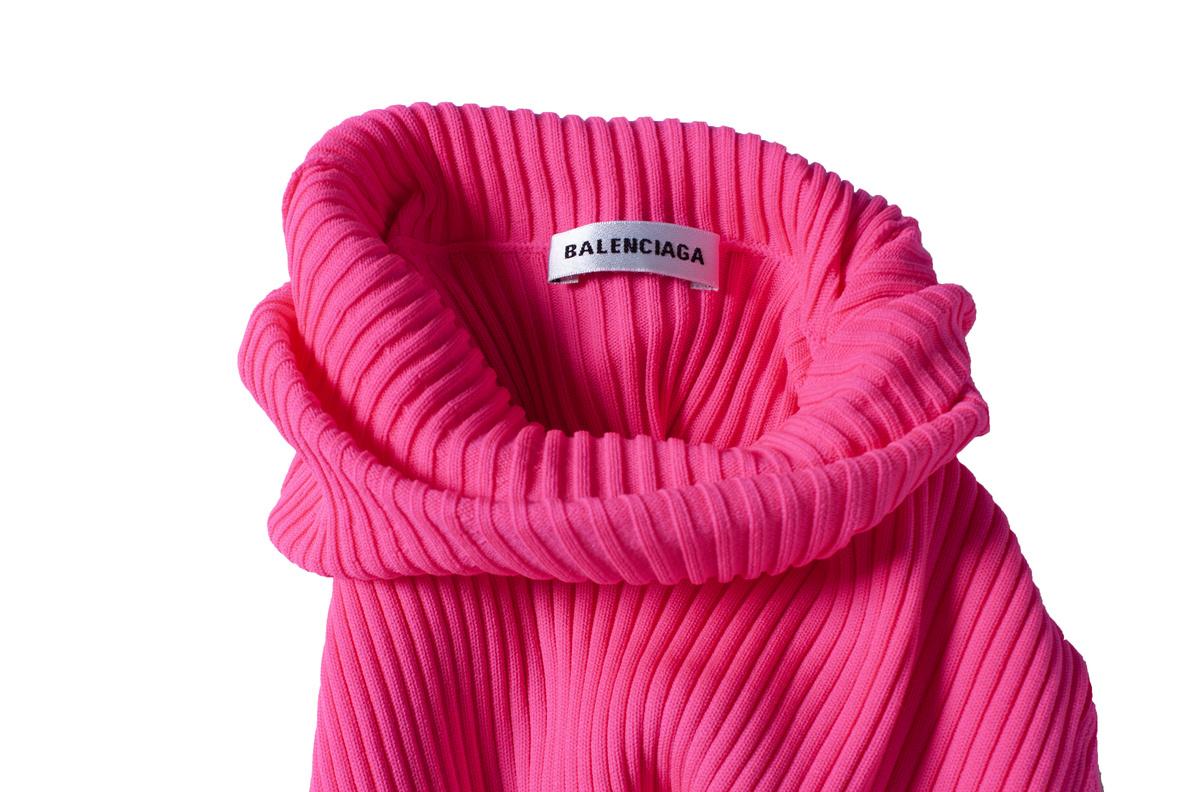 Balenciaga, Neon pink rib turtle neck For Sale 3