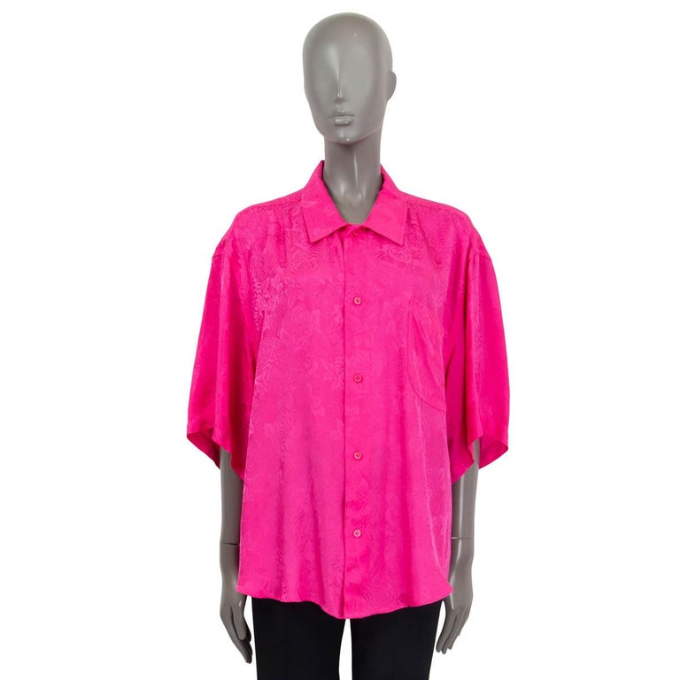 Authentic Chanel Blouse I 2021 21S Printed Pink Silk I Excellent