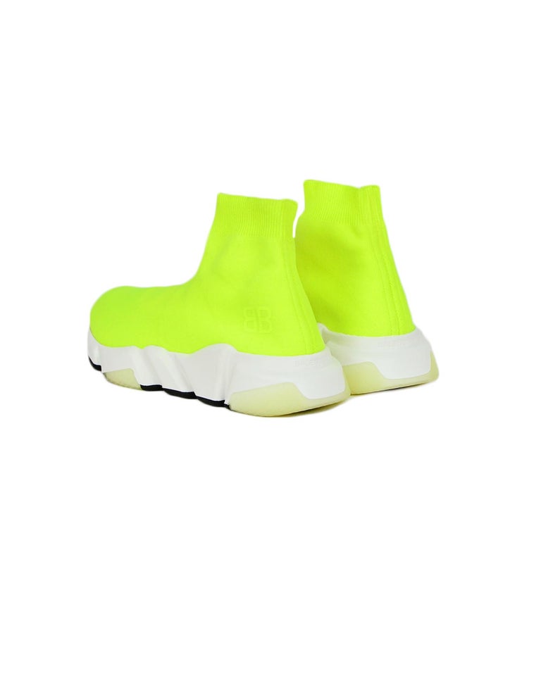 Balenciaga Neon Yellow BB Speed Sock Sneakers sz 37 rt $770 For Sale at  1stDibs