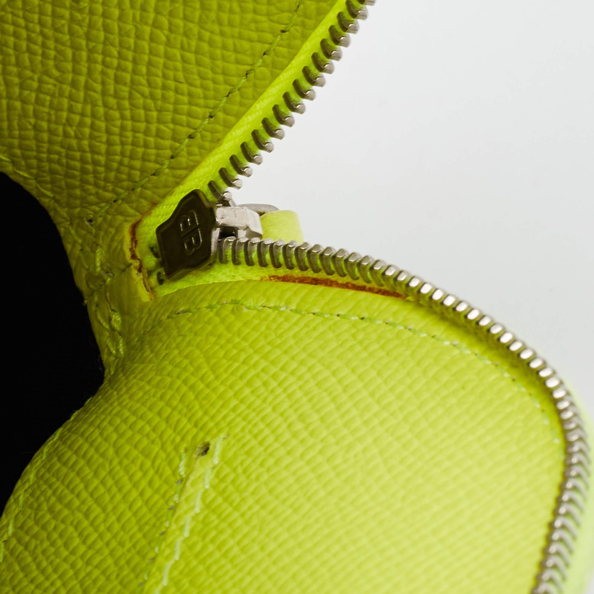 Balenciaga Neon Yellow Leather XXS Ville Satchel 5