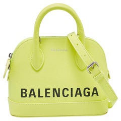 Balenciaga Neon Yellow Leather XXS Ville Satchel