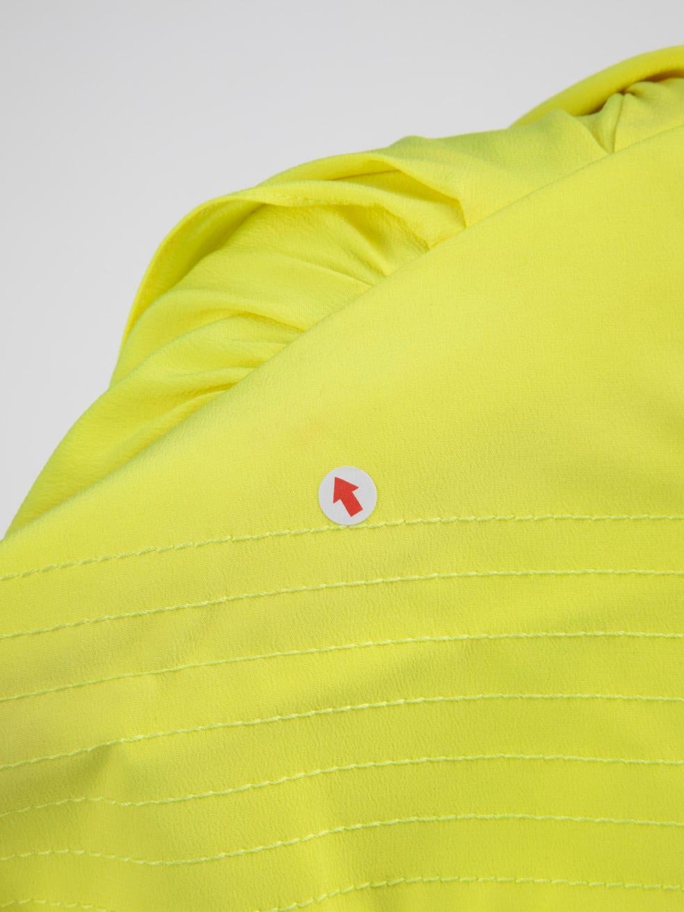 Balenciaga Neon Yellow Silk Draped Midi Dress Size XS 3