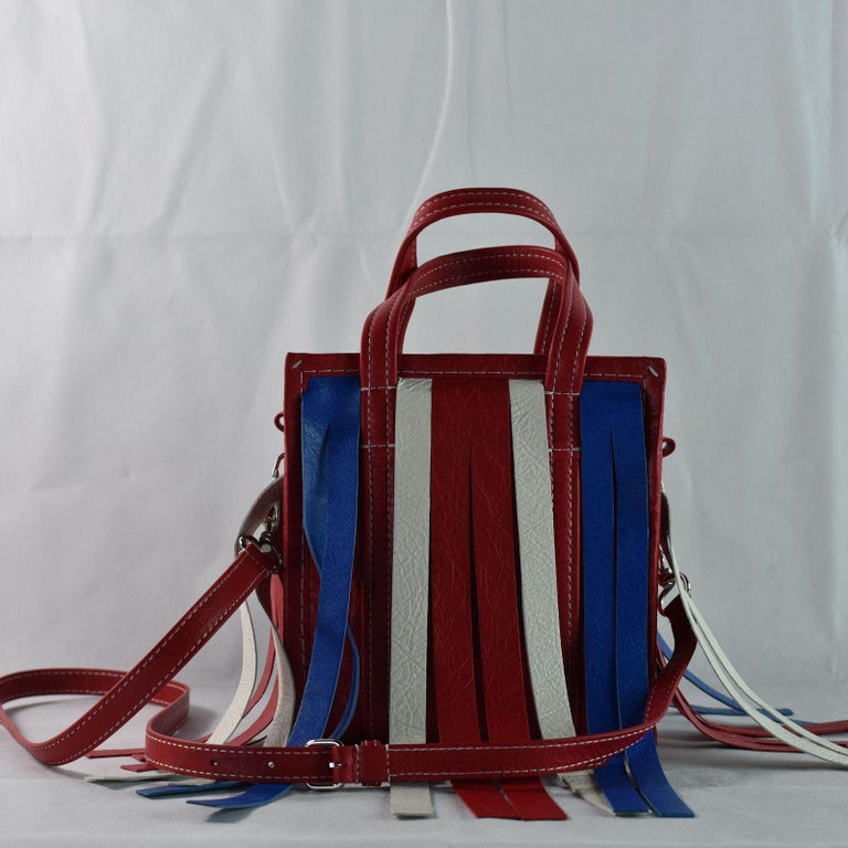 Balenciaga New Baz Fr Shop Xxs Aj Blue Leather Handbag For Sale At