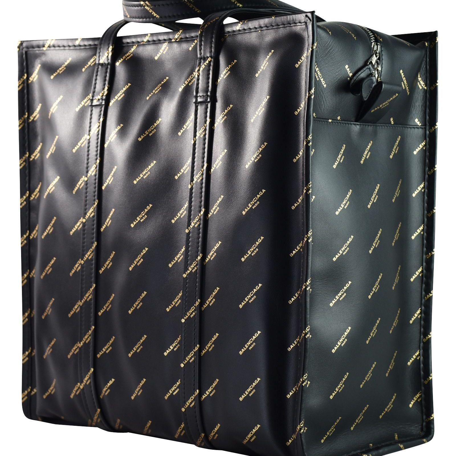 Balenciaga NEW Bazar Shopper M Black Leather Tote Bag Handbag 2