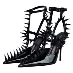 Balenciaga Scarpa Pelle S.Cuoio Vernis Le Schwarze Schuhe mit Absatz aus Kalbsleder Größe 41