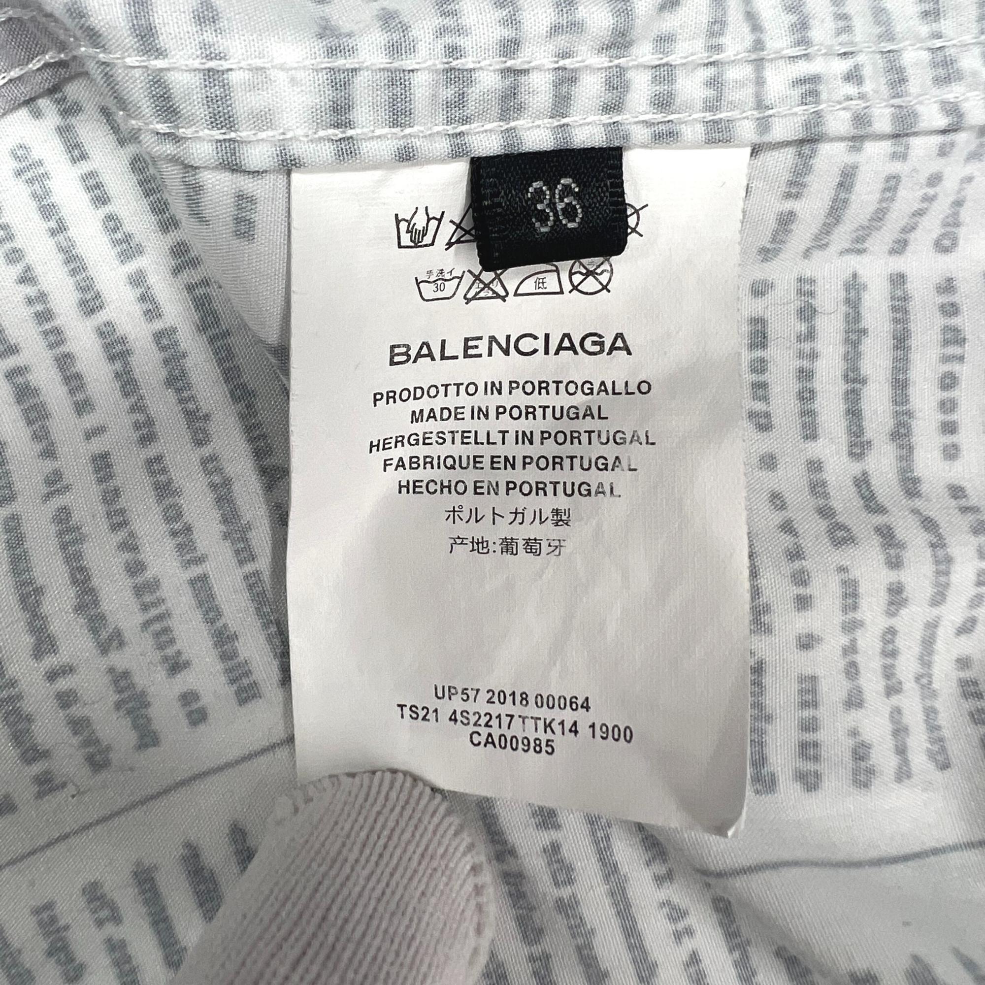 Balenciaga Newspaper Print Button-down Long Sleeve Shirt (36) SS21 1