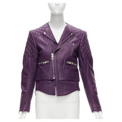 BALENCIAGA Nicolas Ghesquiere 2011 - Veste de motard en cuir d'agneau FR38 M