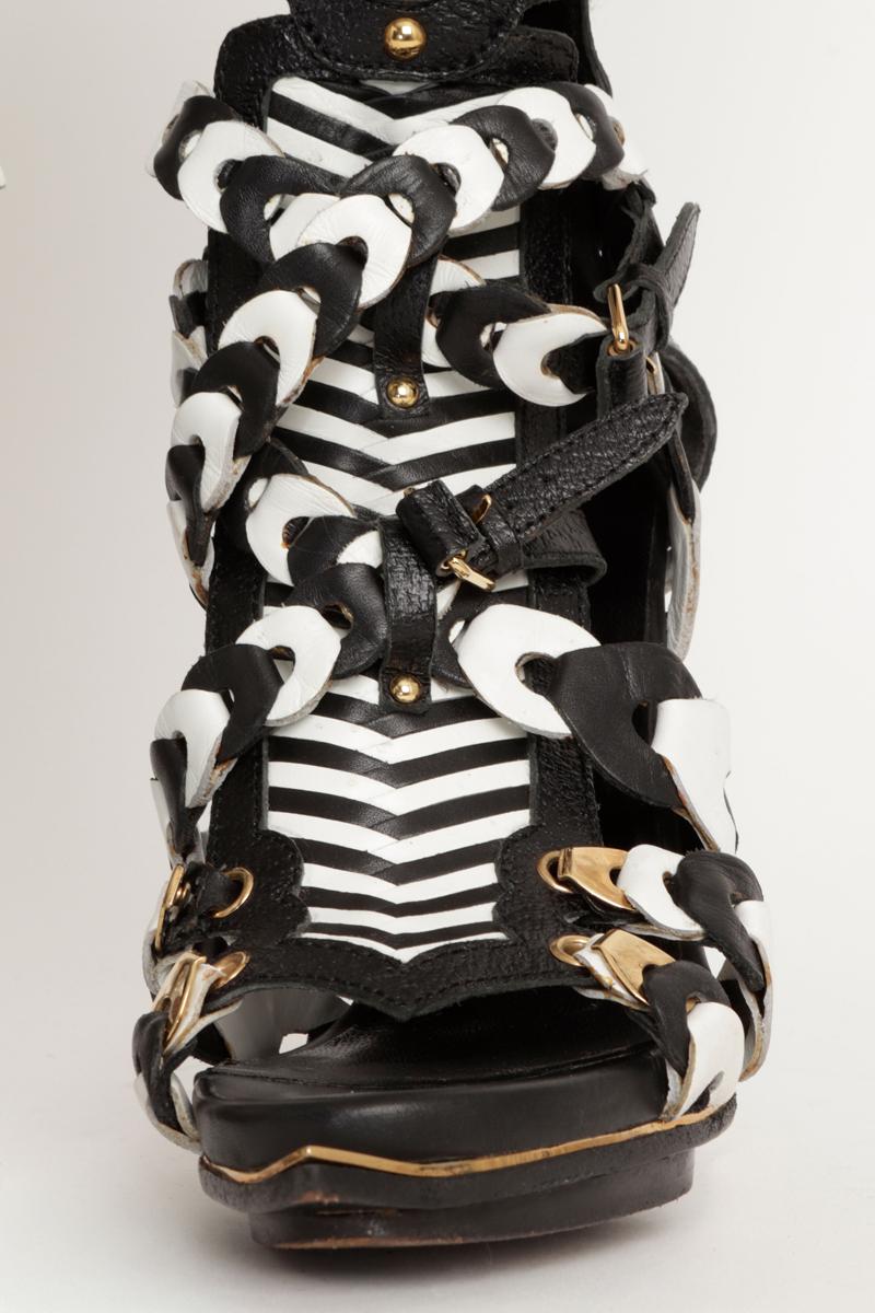 Balenciaga Nicolas Ghesquiere Laufsteg S/S 2008 Gladiator gewebte Kniestiefel 36 EU im Angebot 5