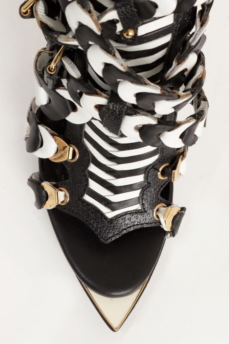 Balenciaga Nicolas Ghesquiere Laufsteg S/S 2008 Gladiator gewebte Kniestiefel 36 EU im Angebot 7