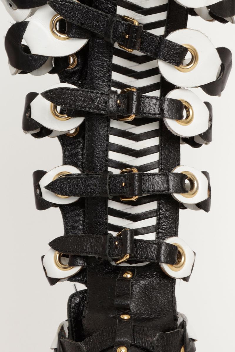 Balenciaga Nicolas Ghesquiere Laufsteg S/S 2008 Gladiator gewebte Kniestiefel 36 EU im Angebot 9