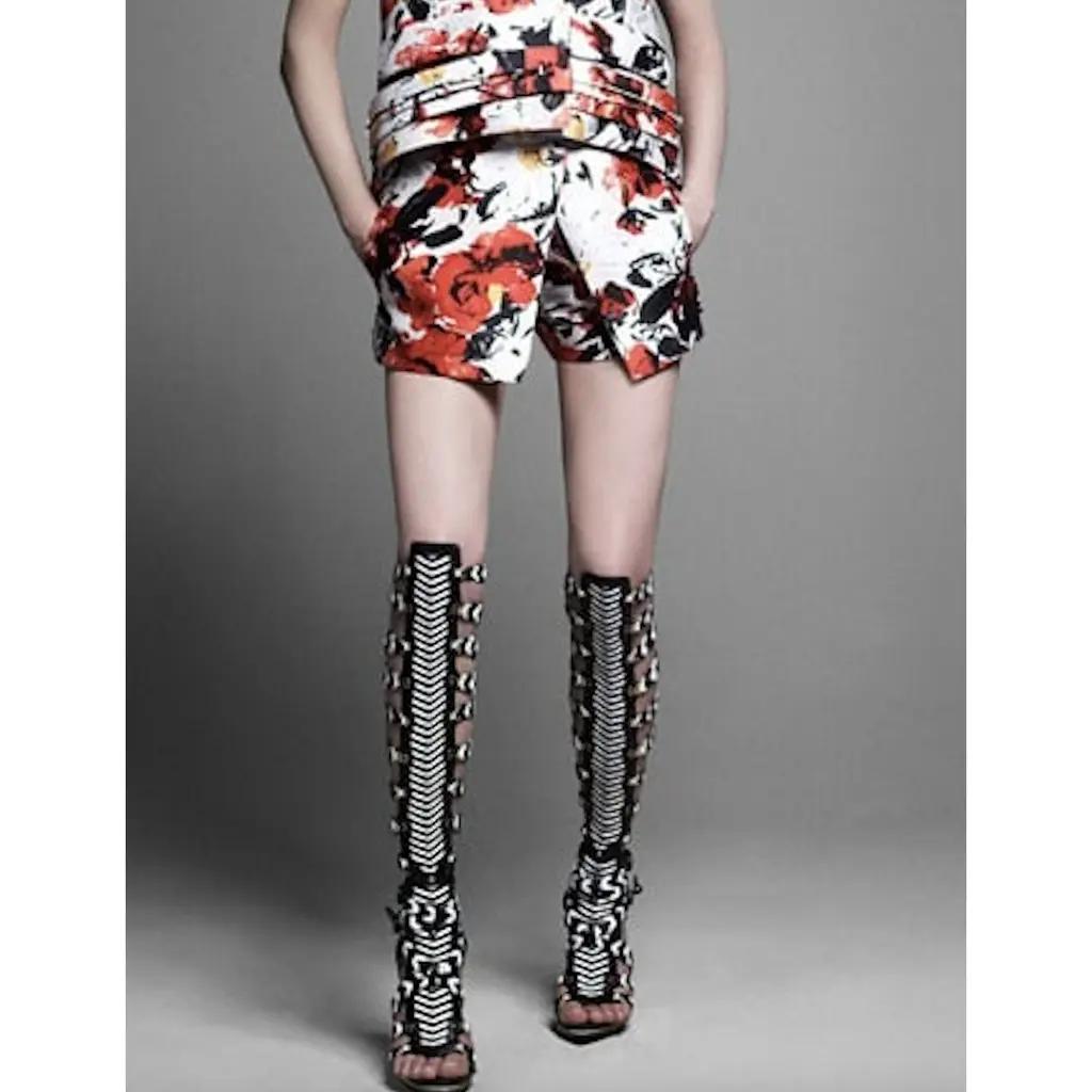 Balenciaga Nicolas Ghesquiere Laufsteg S/S 2008 Gladiator gewebte Kniestiefel 36 EU Damen im Angebot