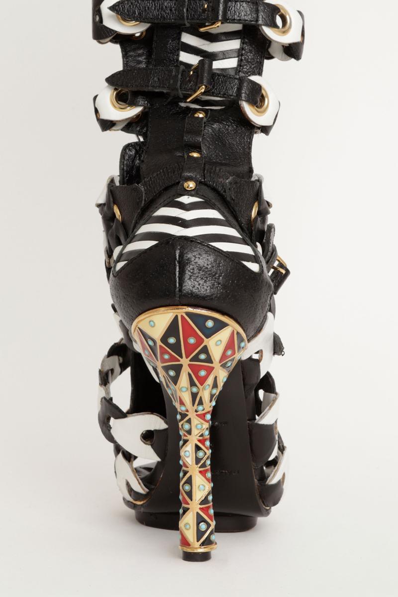 Balenciaga Nicolas Ghesquiere Laufsteg S/S 2008 Gladiator gewebte Kniestiefel 36 EU im Angebot 3