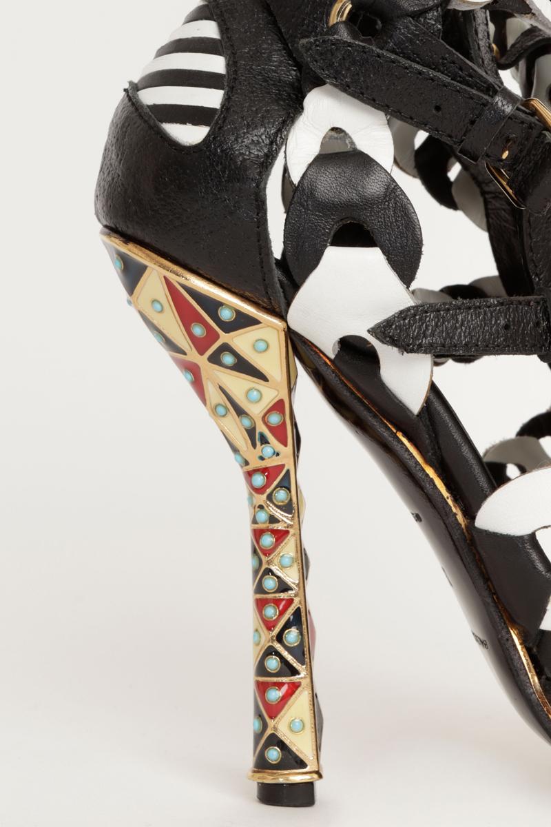 Balenciaga Nicolas Ghesquiere Laufsteg S/S 2008 Gladiator gewebte Kniestiefel 36 EU im Angebot 4