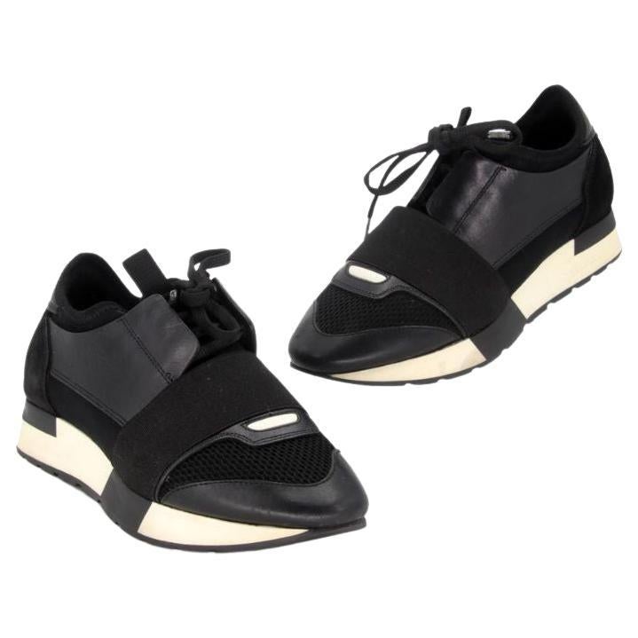 Balenciaga Nylon Neoprene 35 Patent Leather Race Runner Sneakers BL-S0222P-0001