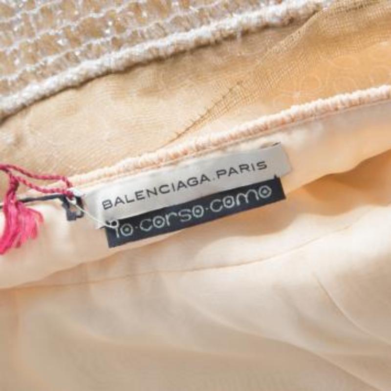 Balenciaga Ochre Yellow Embroidered Cotton Inlay Textured Camisole S en vente 4