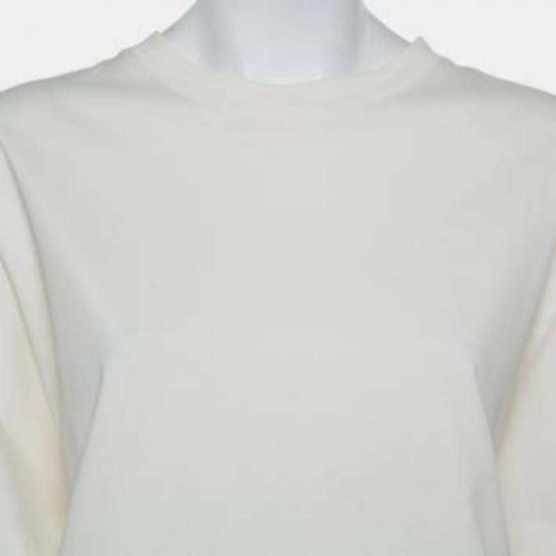 Balenciaga Off White Cotton Knit Oversized T-Shirt Dress M For Sale 1