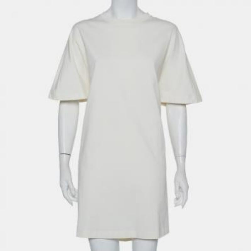 Balenciaga Off White Cotton Knit Oversized T-Shirt Dress M For Sale 4