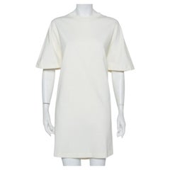 Balenciaga Off White Cotton Knit Oversized T-Shirt Dress M