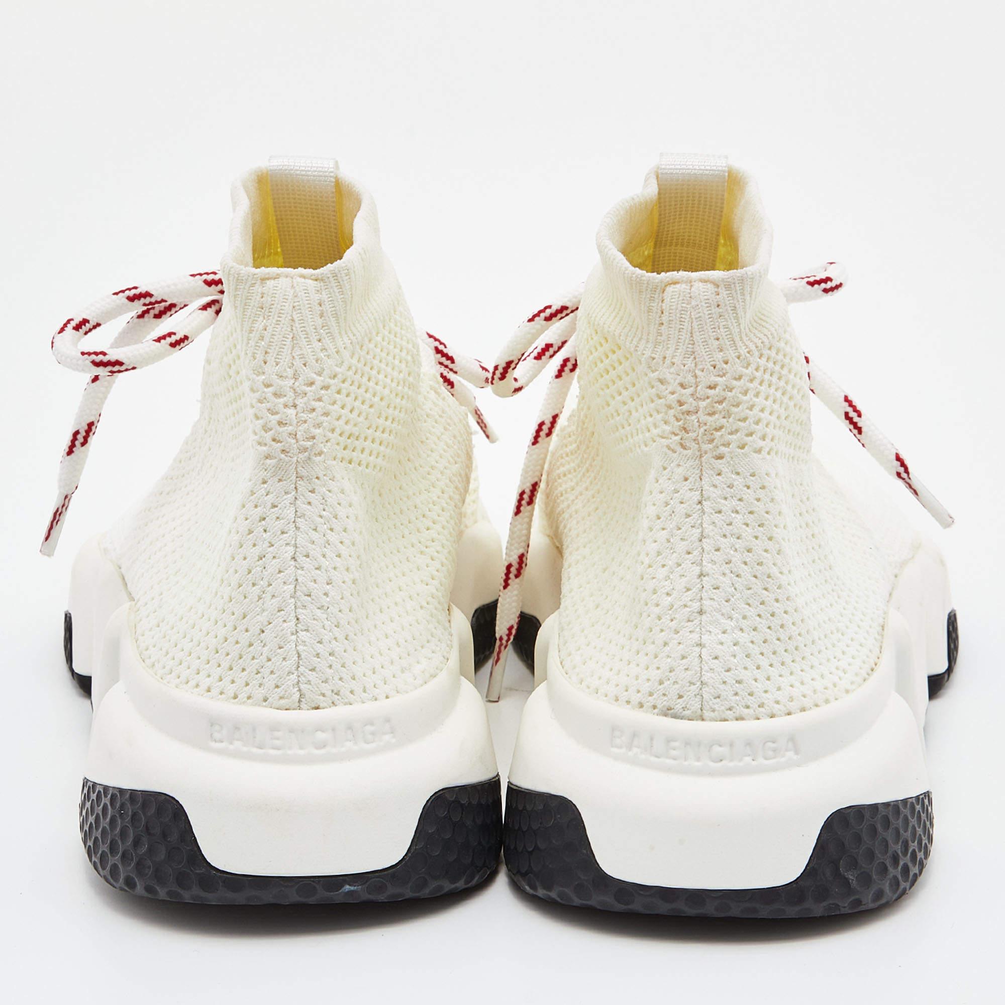 knit fabric high-top trainers