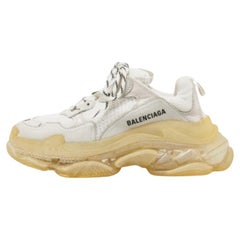 Balenciaga Off White Pelle e Mesh Triple S Clear Sneakers Taglia 38