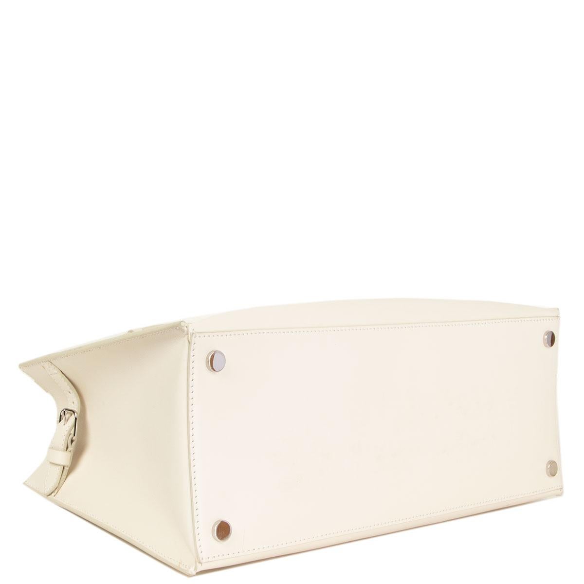 BALENCIAGA Borsa tote PADLOCK NUDE WORK XS MARBLE in pelle bianco sporco In condizioni buone a Zürich, CH