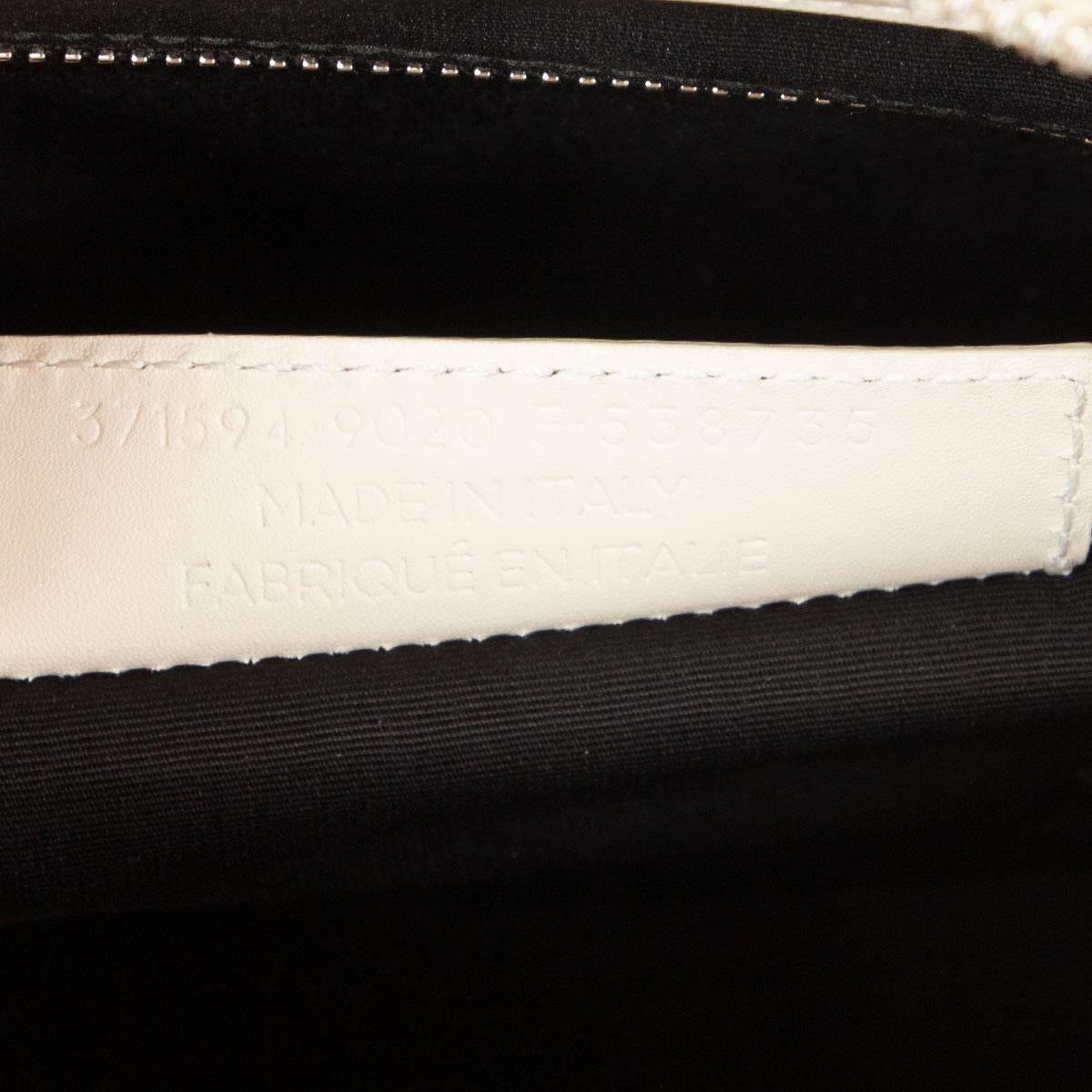 White BALENCIAGA off-white leather PADLOCK NUDE WORK XS MARBLE Tote Bag