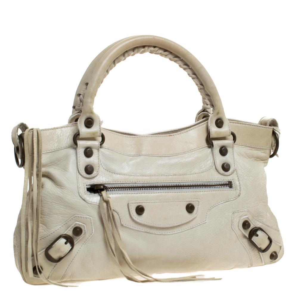 Women's Balenciaga Off White Leather RH First Tote