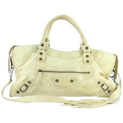 Vintage Balenciaga Off-white The City 2way 9be1226 Ivory Leather Shoulder Bag