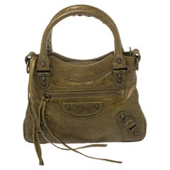 Balenciaga Olive Leather Mini Classique Bag