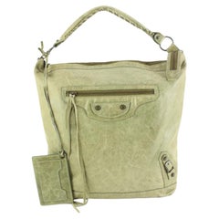 Balenciaga Olive Taupe Agneau Leder The Day Hobo 17ba53s