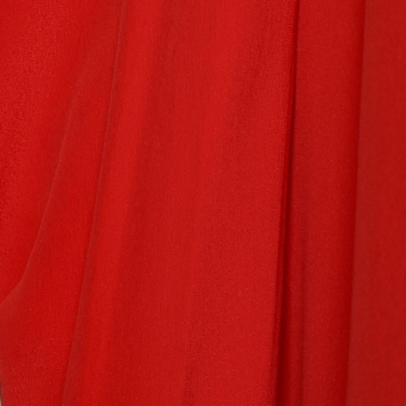 Red Balenciaga Orange Crepe Oversized Shift Dress S For Sale