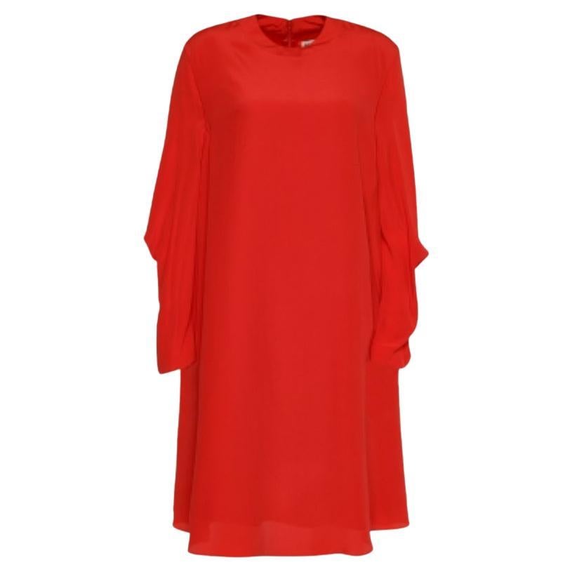 Balenciaga Orange Crepe Oversized Shift Dress S For Sale