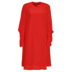 Used Balenciaga Orange Crepe Oversized Shift Dress S