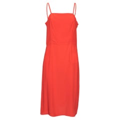 Balenciaga Orange Crepe Sleeveless Slip Dress M