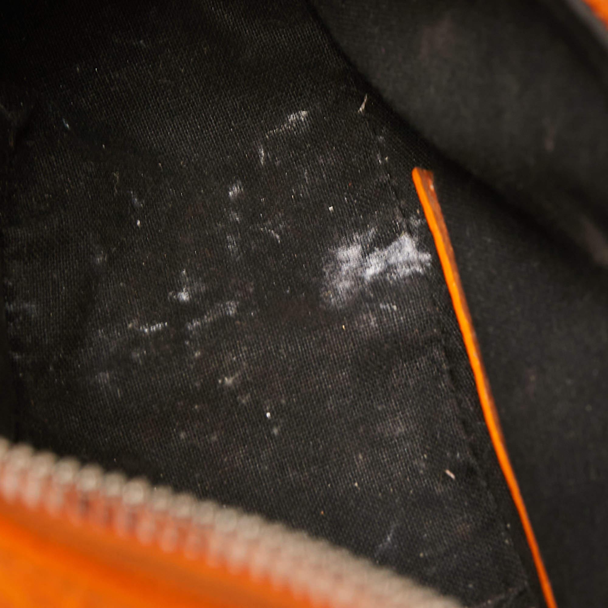 Balenciaga Orange Croc Embossed Leather XS Le Cagole Shoulder Bag 7