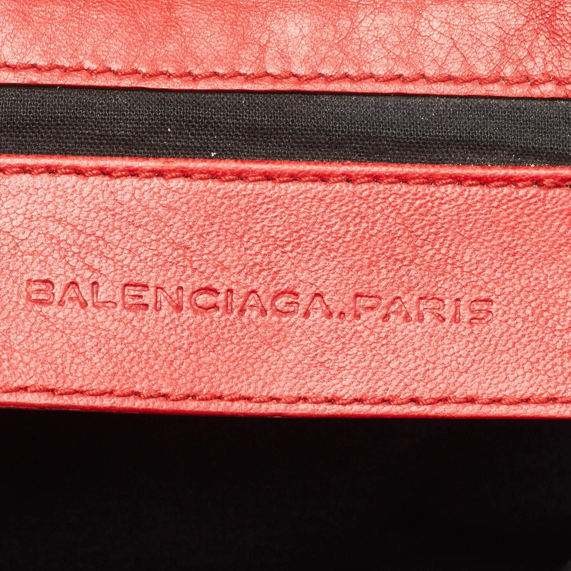 Balenciaga Orange Leather Classic Envelope Clutch 5