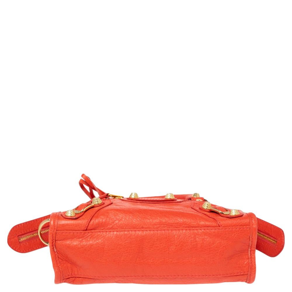 Balenciaga Orange Leather GGH Mini Classic City Bag at 1stDibs