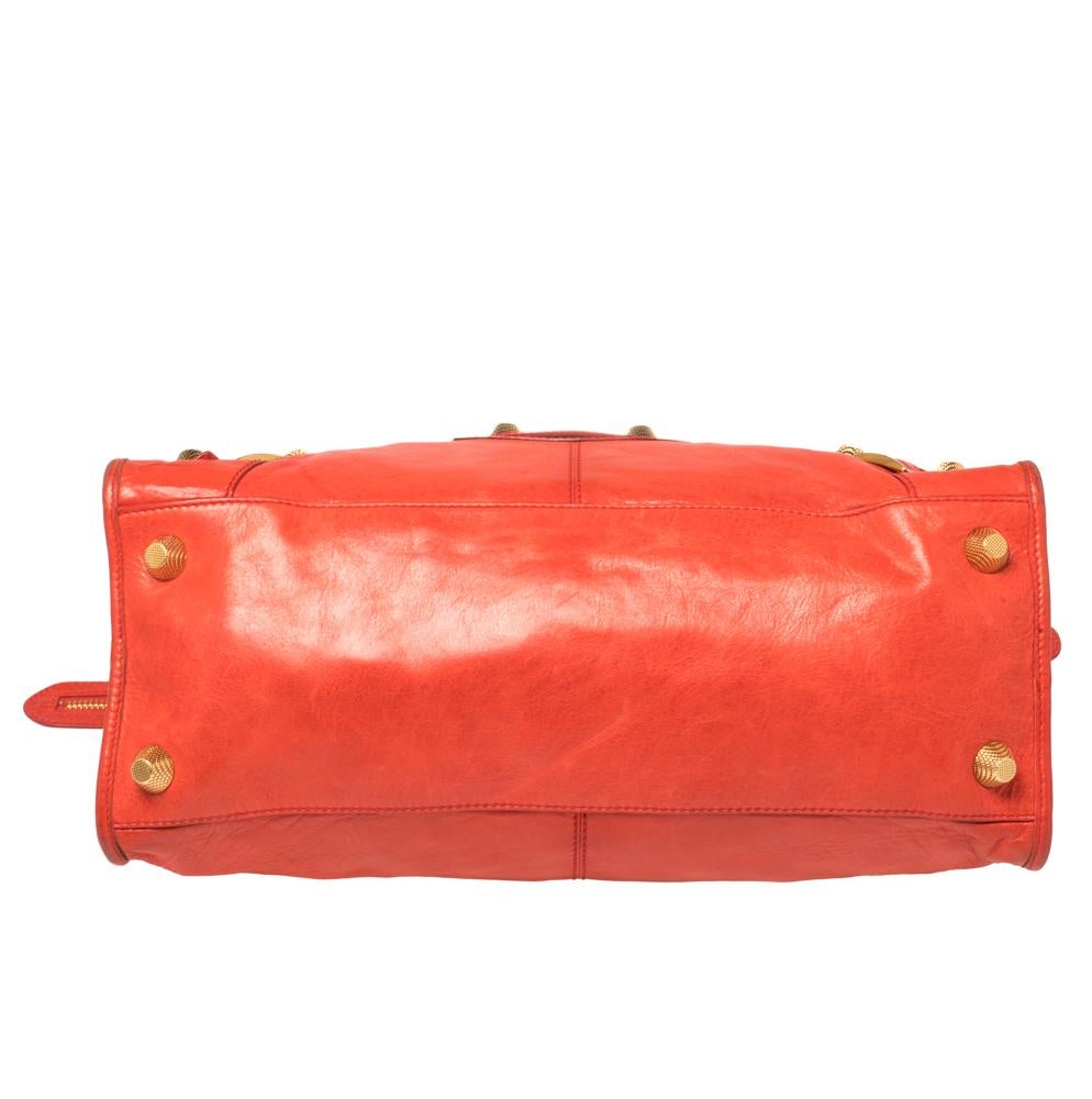 Balenciaga Orange Leather GSH Part Time Tote 3