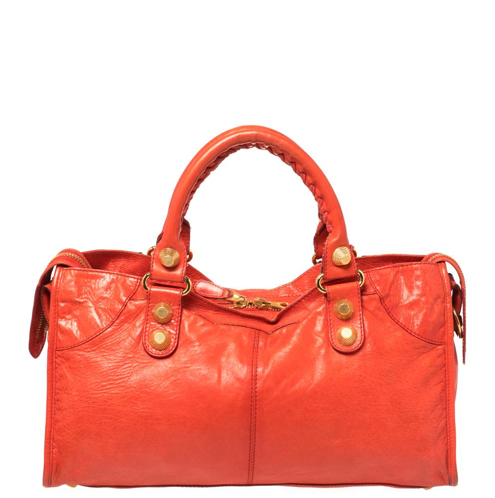 orange balenciaga bag