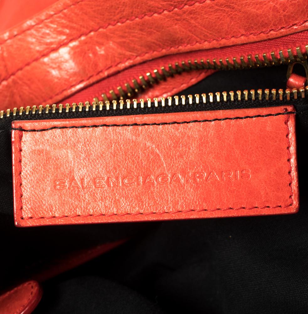 Red Balenciaga Orange Leather GSH Part Time Tote