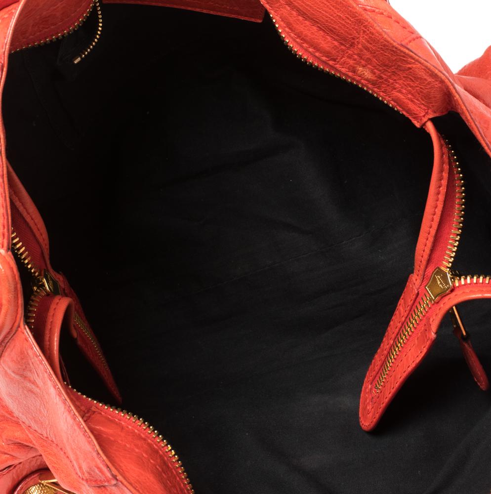 Balenciaga Orange Leather GSH Part Time Tote In Good Condition In Dubai, Al Qouz 2